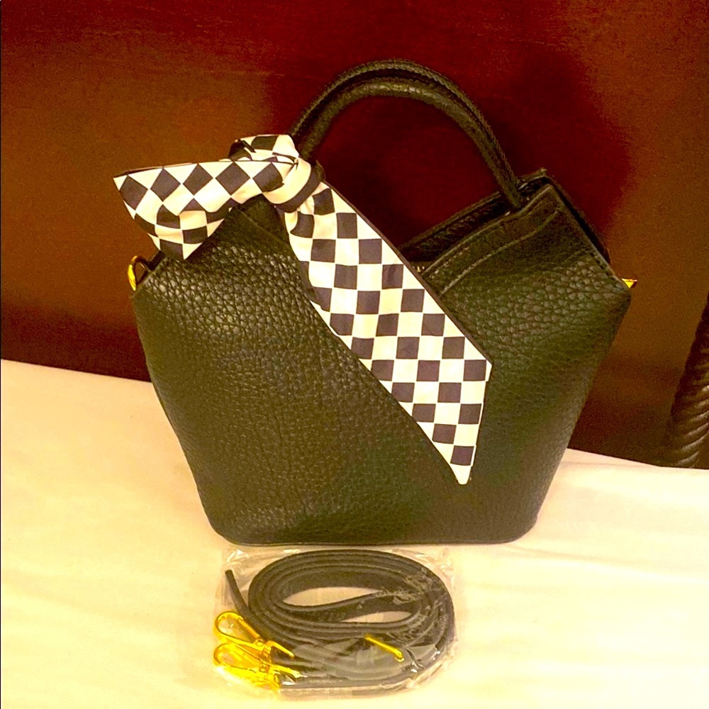 Black Crossbody Bag made with soft calf leather.